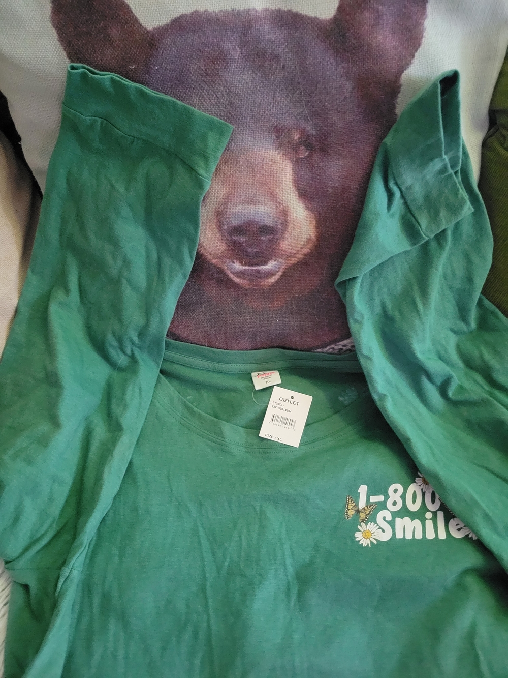 1-800 Smile Green Crop Top - Casual Women's Tee - Picture 2 of 16